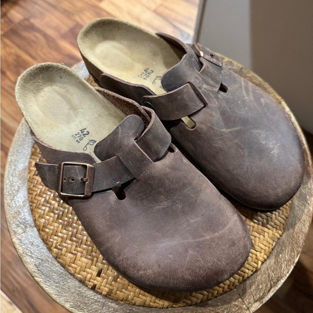 Birkenstock Brown Leather Clogs
